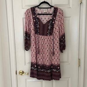 Knox Rose pink floral print midi dress size medium